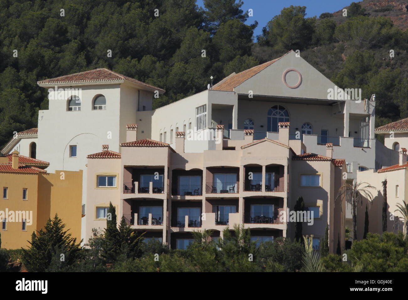 General view of apartments in Las Lomas Village at La Manga Club Resort in  Murcia, southern Spain Stock Photo - Alamy