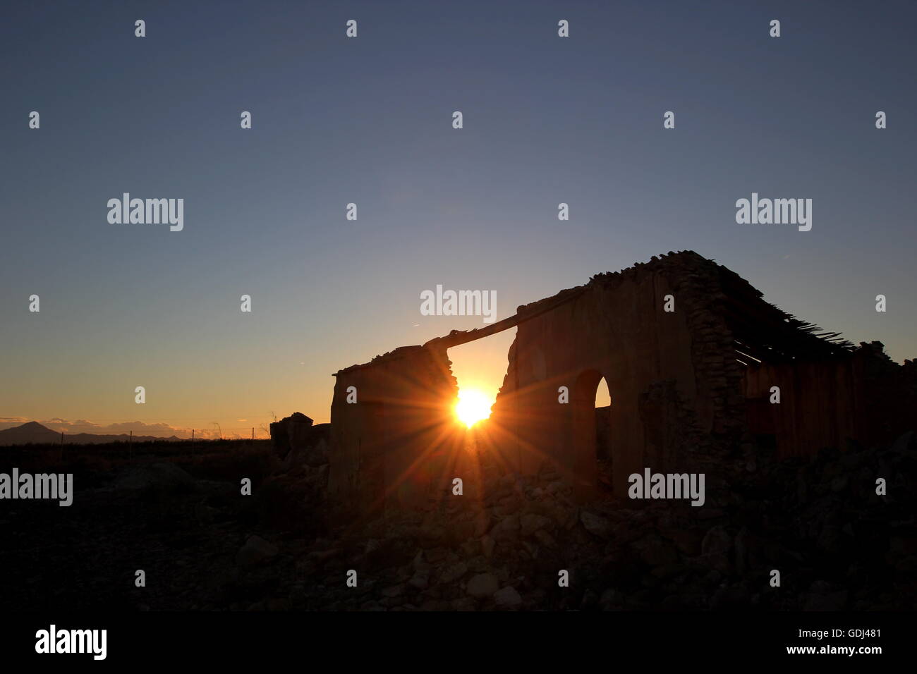 Ruin near a village called Corverica, Murcia Spain. Stock Photo