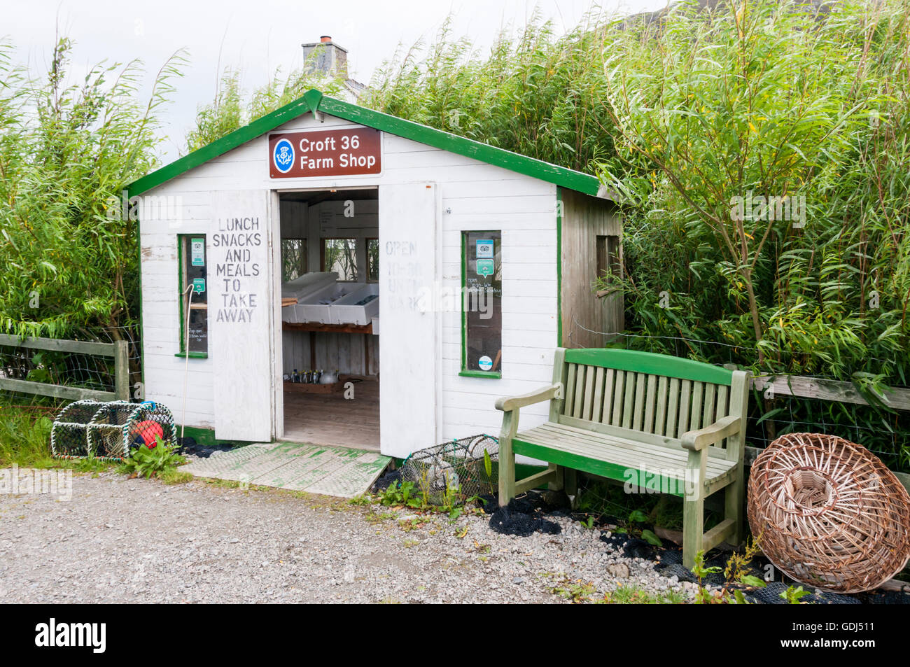 The Croft 36 Farm Shop at Northton on the Isle of Harris, Outer Hebrides. Stock Photo