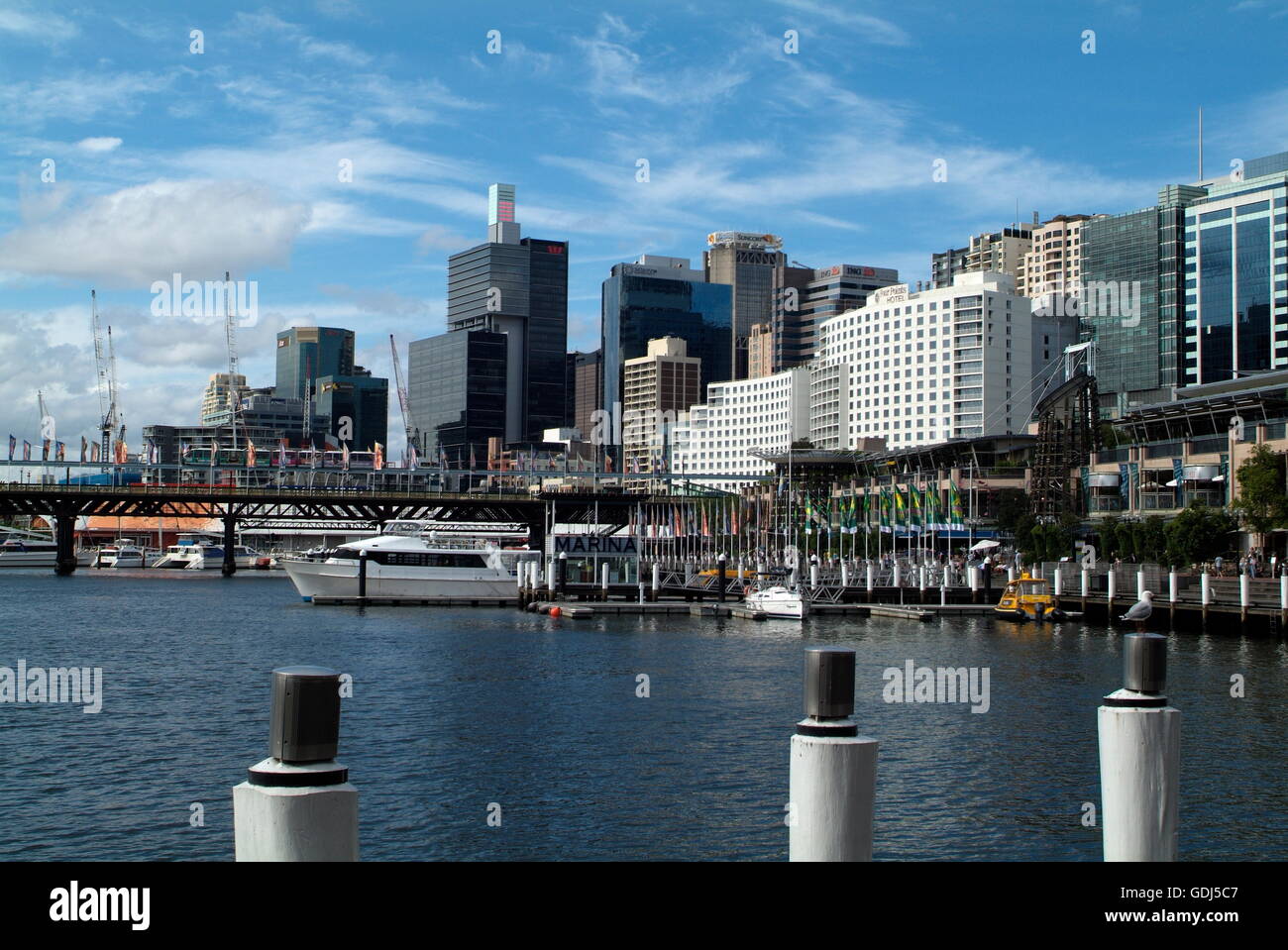 geography / travel, Australia, Sydney, city views / cityscapes, Cockle Bay in Darling Harbour, Stock Photo