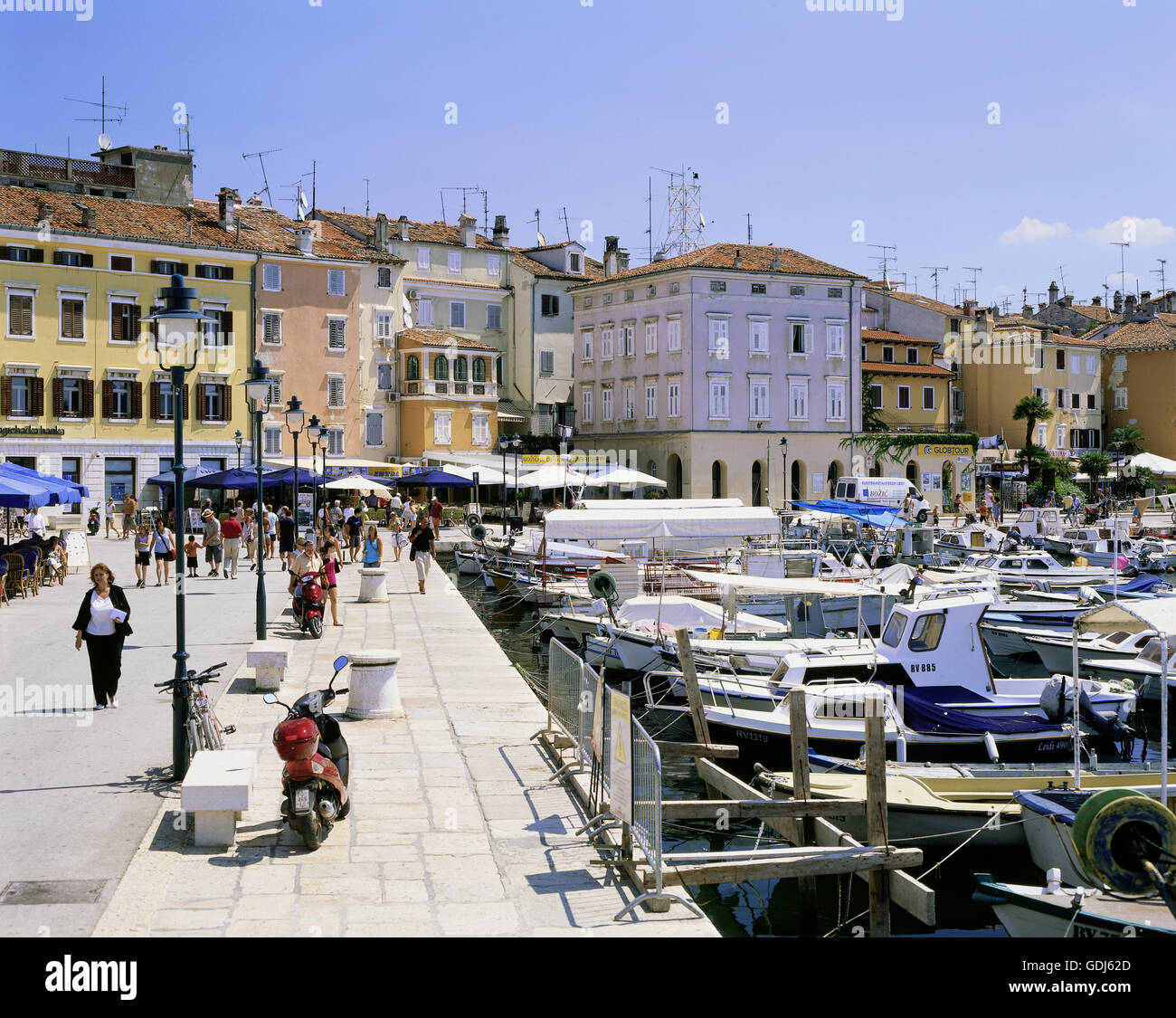 geography / travel, Croatia, Rovinj, harbour, haven with boats, Stock Photo