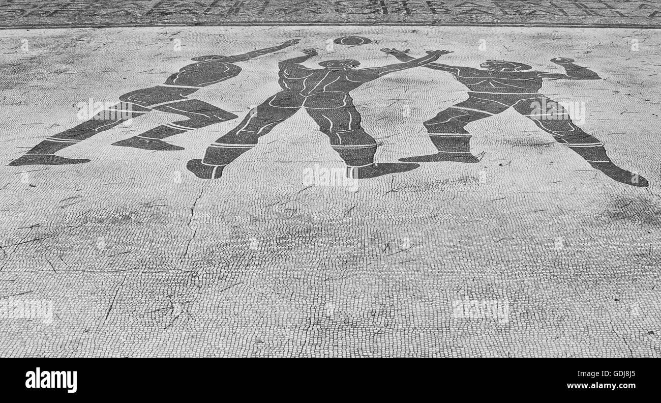 Mosaics of sport activities at Mussolini's Foro Italico sports complex Rome Lazio Italy Europe Stock Photo