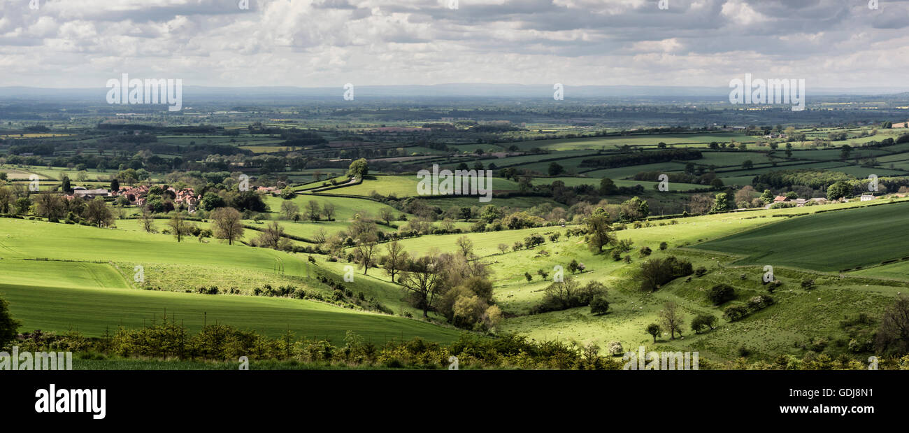 A view over the Vale of York from the wolds Stock Photo