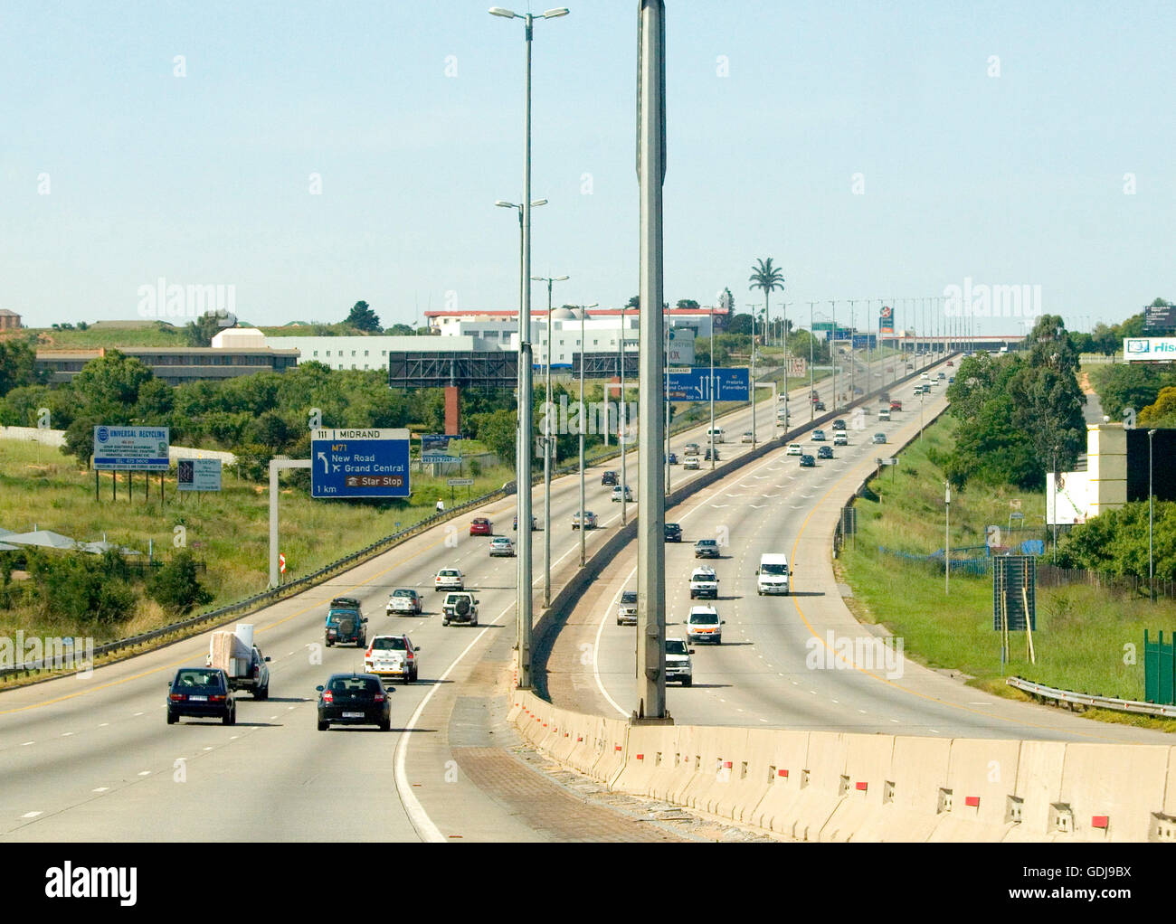 Traffic Sign over N1 highway towards Pretoria, Midrand, South Africa