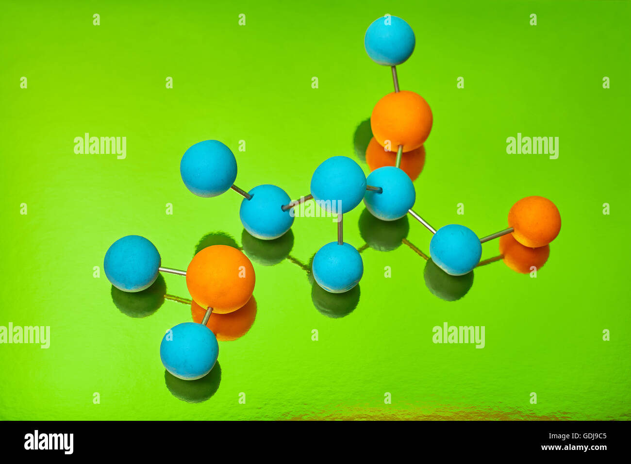 Science Molecule. Chemistry DNA molecule lab test on green background ...