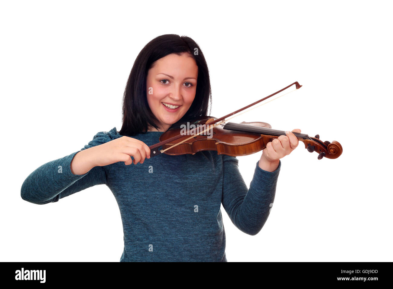 teenage girl playing violin Stock Photo - Alamy