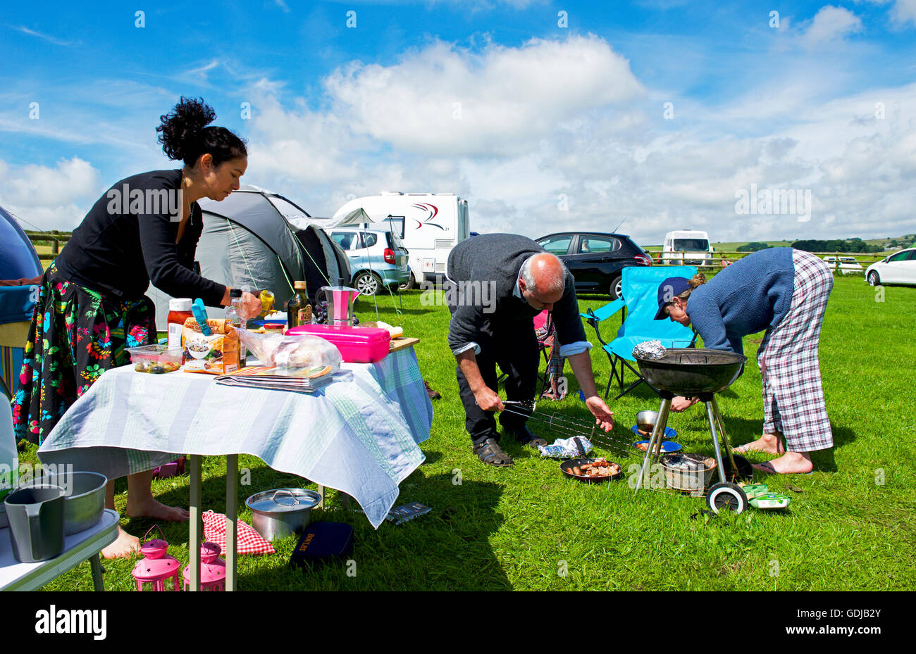 Camping in the Knotlow Farm campsite, near Flagg, Buxton, derbyshire