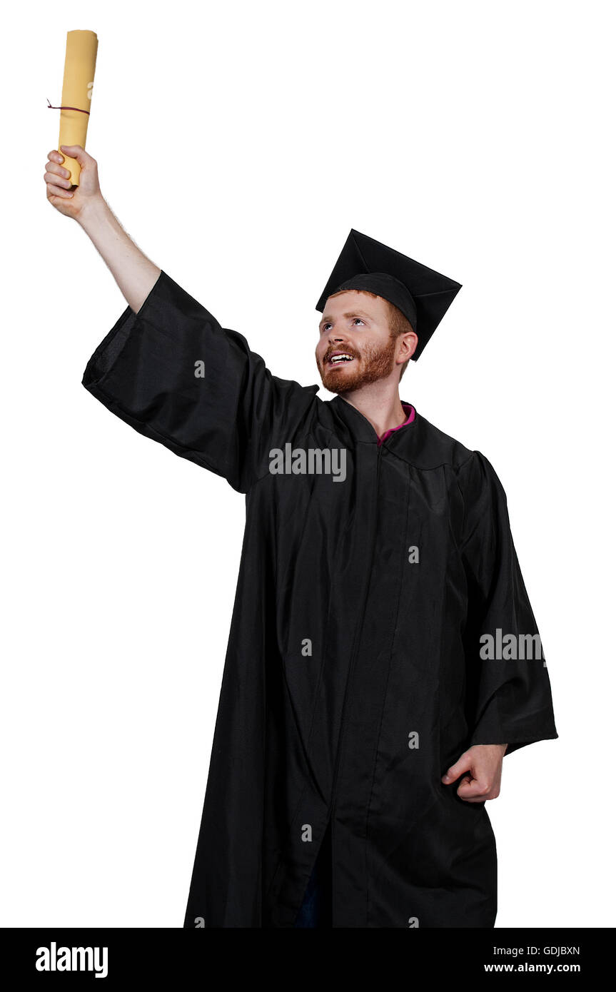 Young man in his graduation robes Stock Photo - Alamy