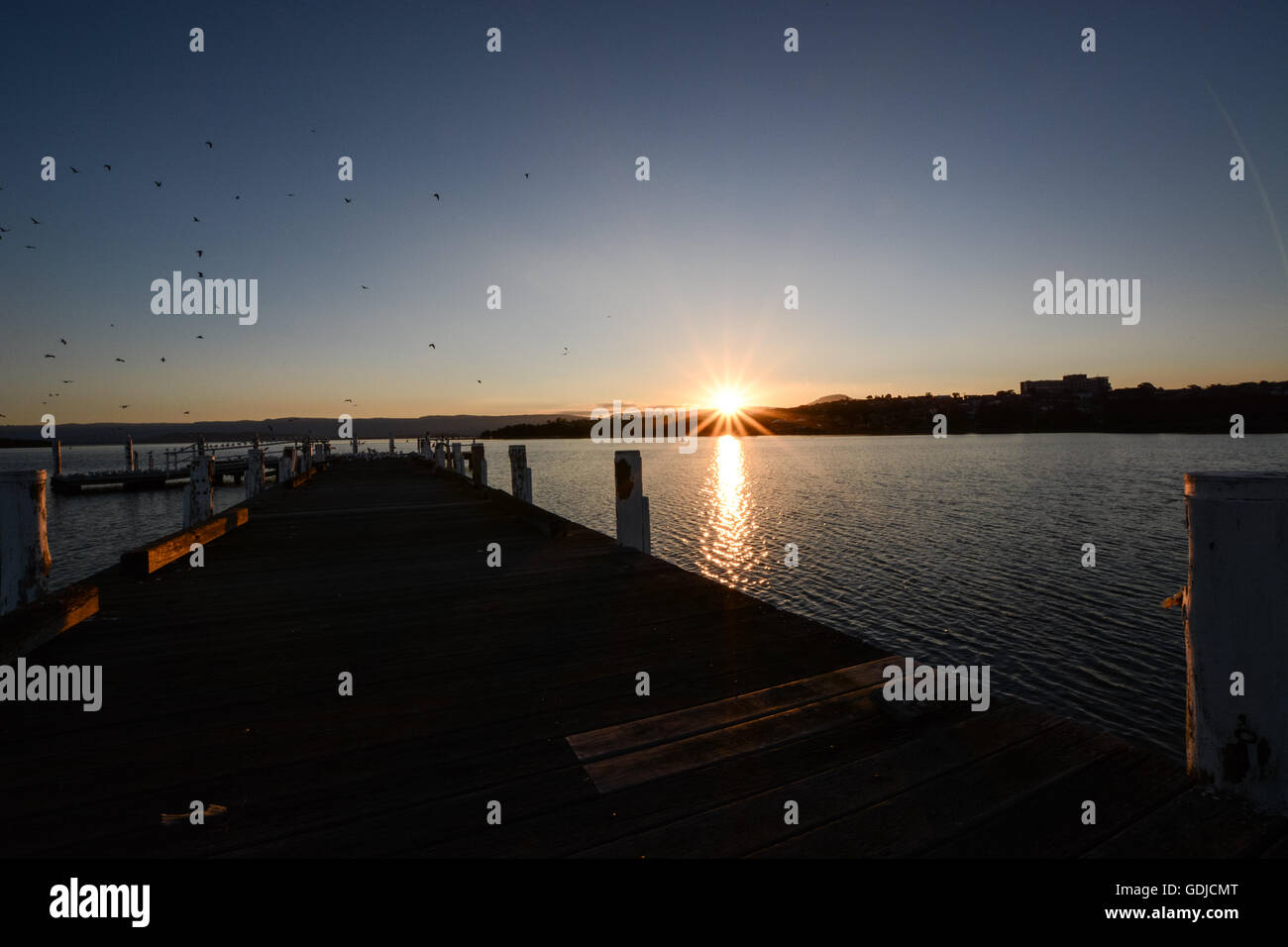 Sunset on lake Illawarra Stock Photo - Alamy