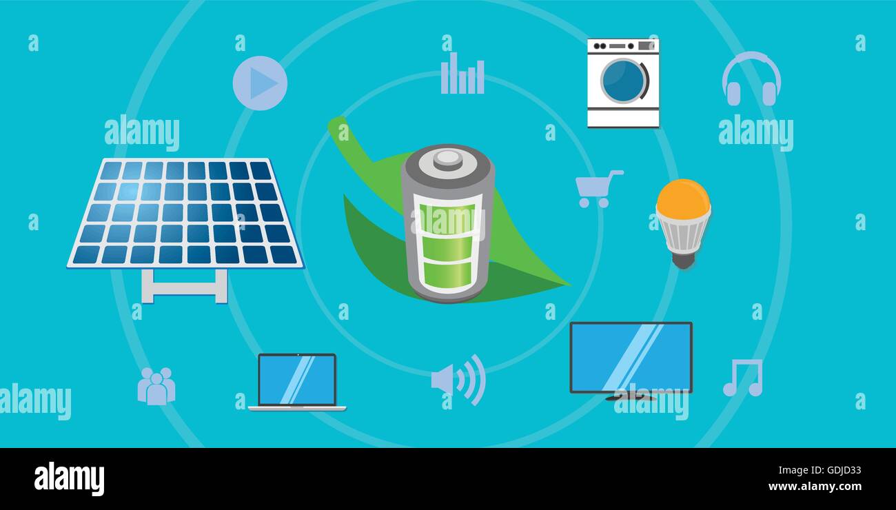 green energy from solar panel Stock Vector Image & Art - Alamy