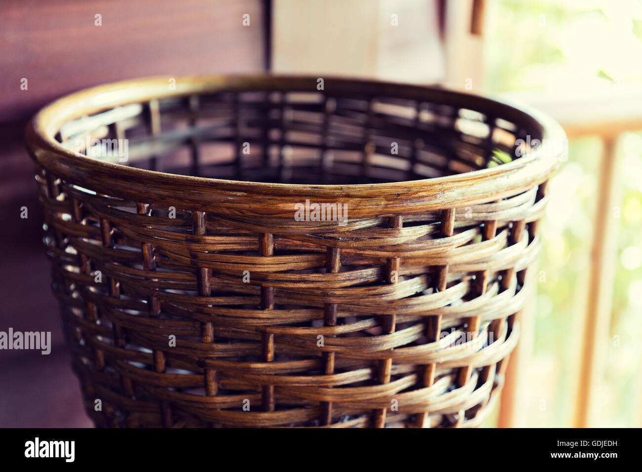 close up of wicker basket Stock Photo