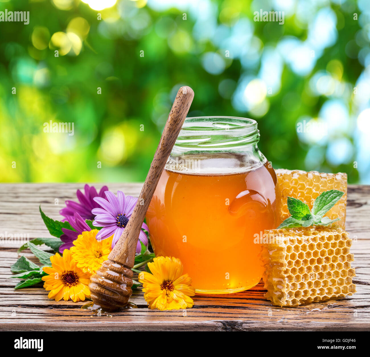 Jar full of fresh honey and Highquality picture Stock