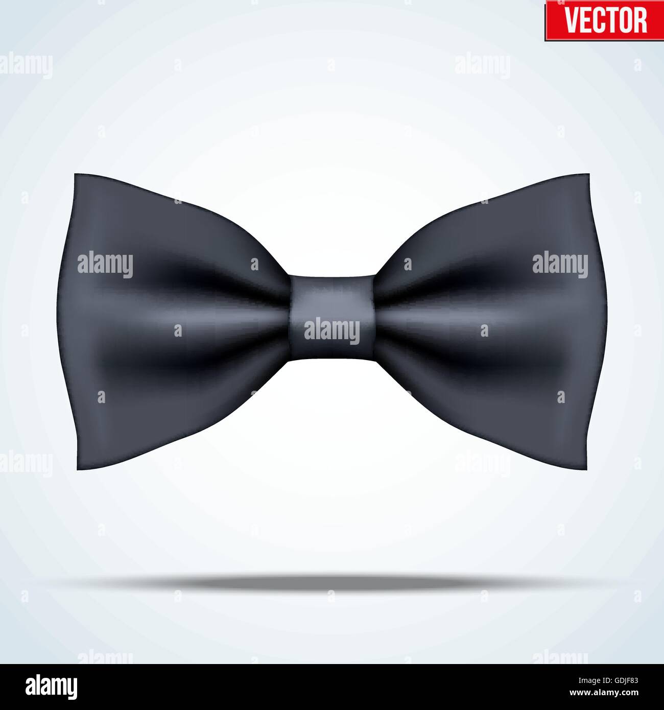 Realistic black bow tie Stock Vector