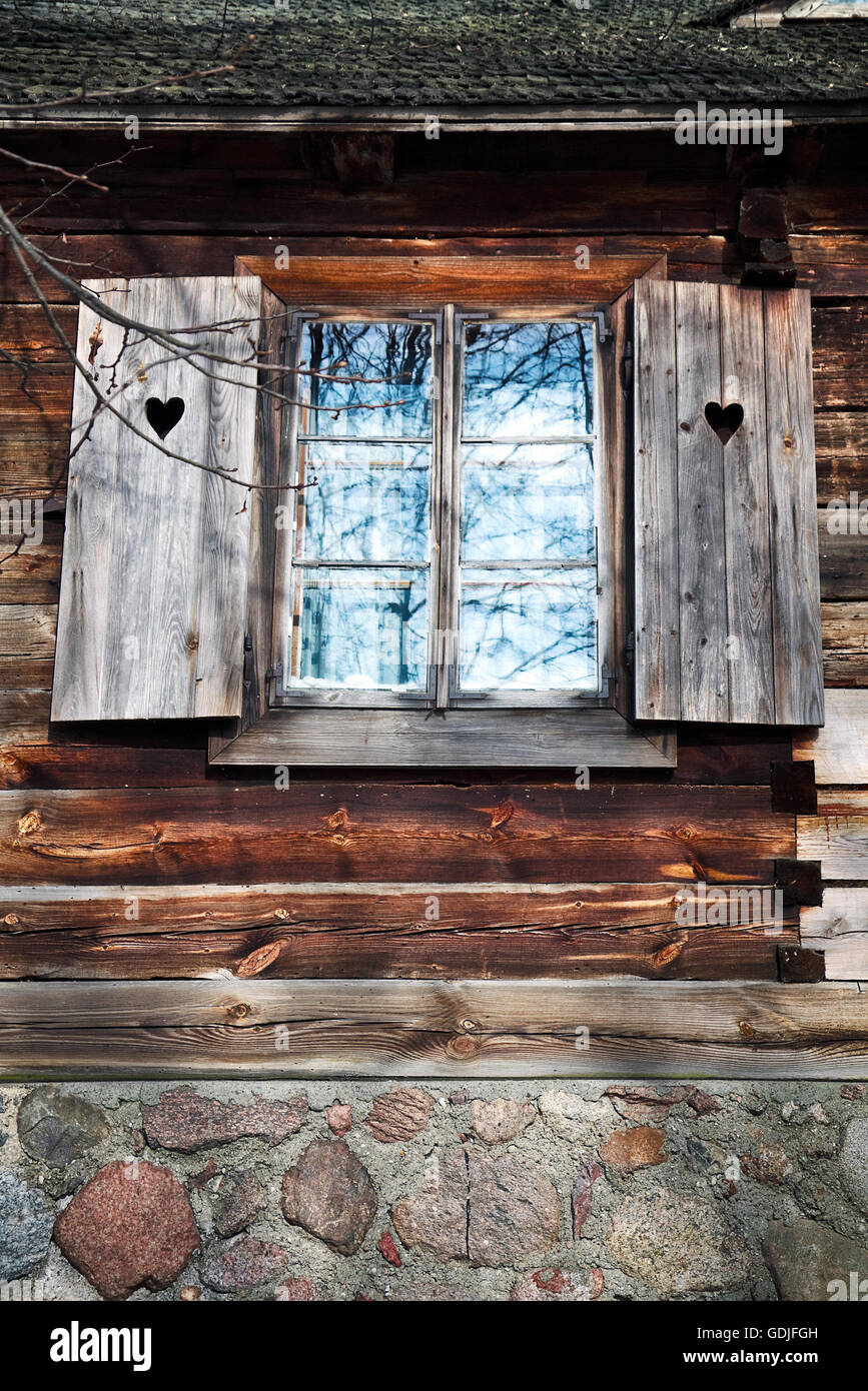 Window with wooden shutters Stock Photo - Alamy