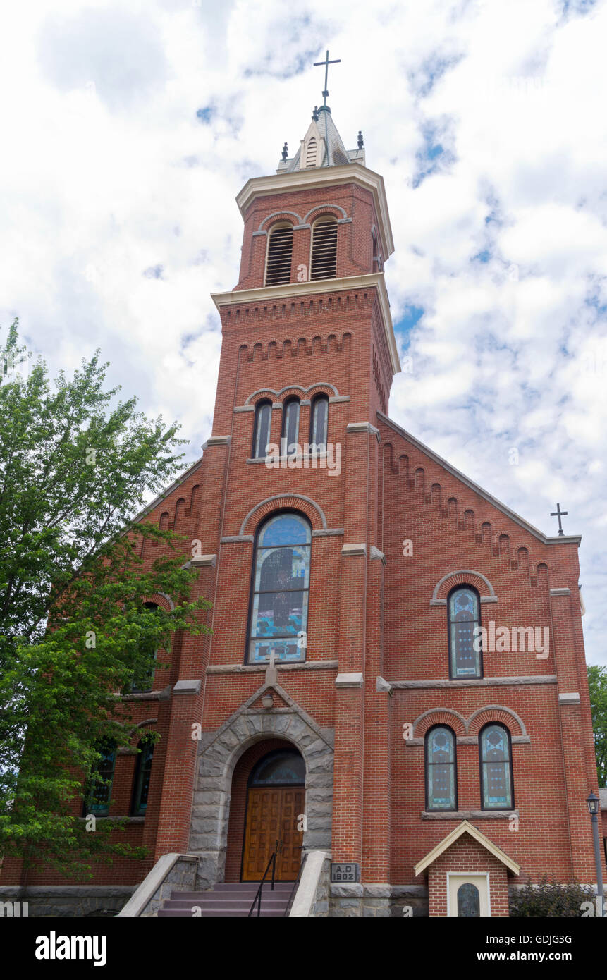historic landmark red brick church in buckman minnesota Stock Photo Alamy