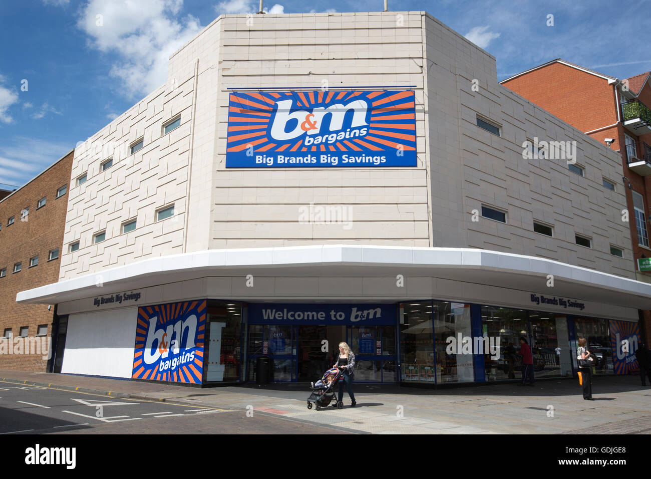 B&M, B&M European Retail Value store originally know as Billington & Mayman, situated in Romford, Essex, England, UK Stock Photo