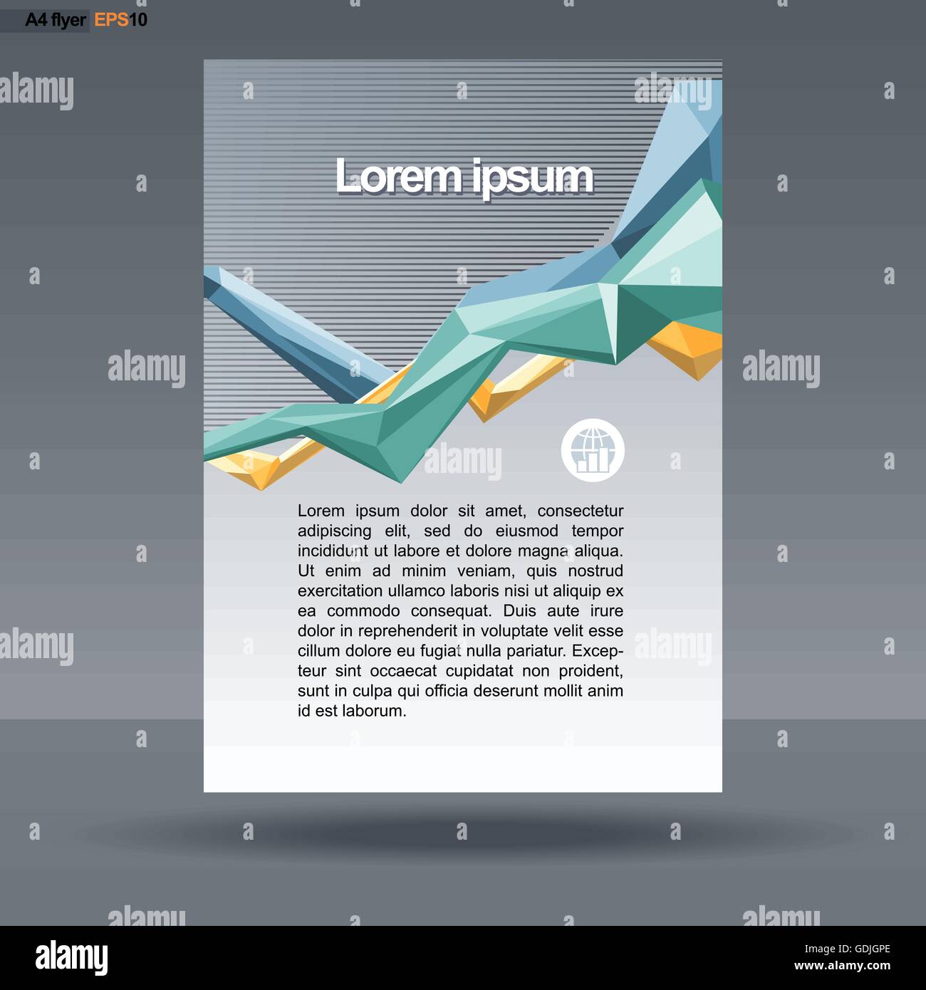 Abstract print A4 design with colored lines for flyers, banners or ...