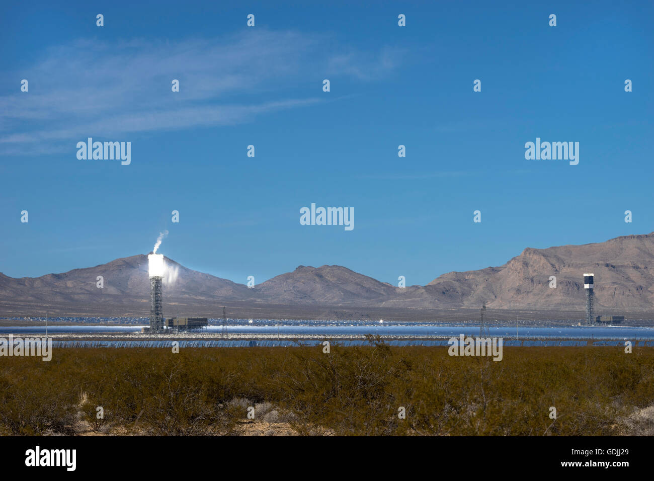 Ivanpah Solar Electric Generating System Stock Photo