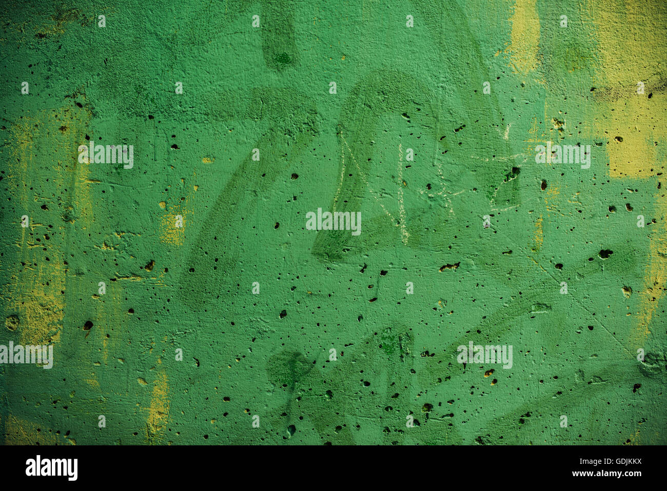 Green painted concrete wall texture, urban background Stock Photo