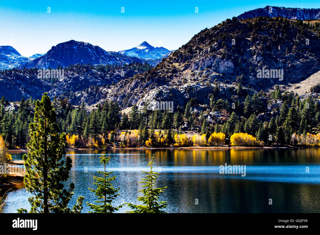 Silver Lake along California Highway 158 the June lake loop in the Eastern Sierra Nevada
