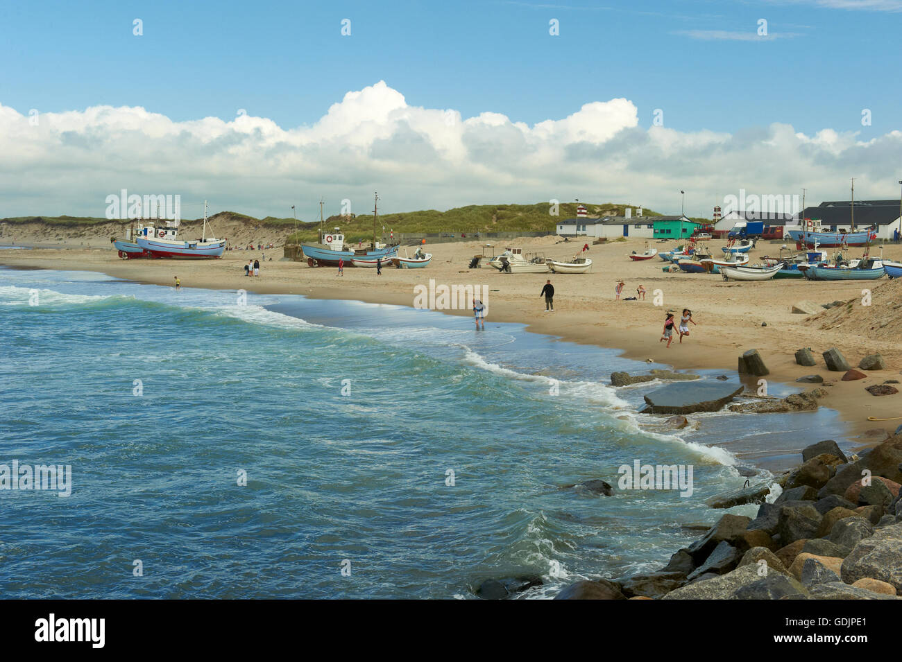 View at the beach of Nr. Vorupoer Stock Photo