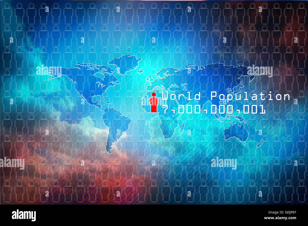 World population, global map population Stock Photo