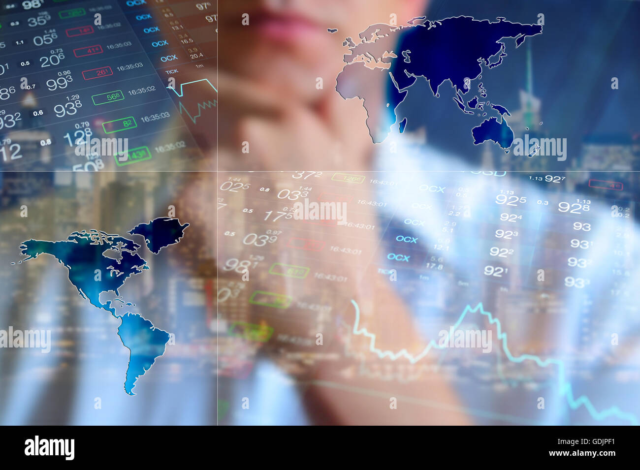 Global economy, business, finance background Stock Photo