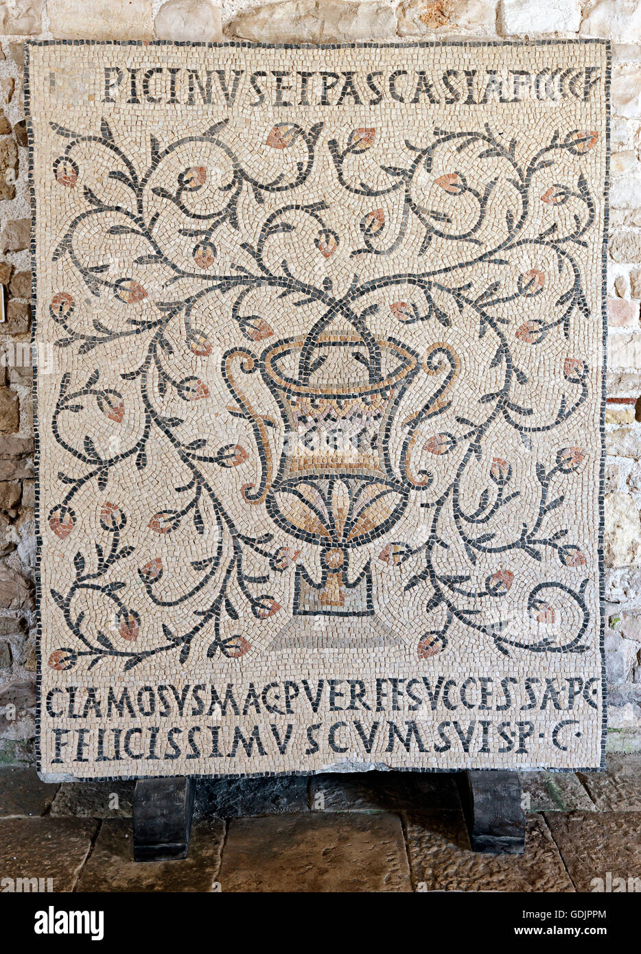 Bizantine mosaic in Euphrasian basilica in Porec Stock Photo