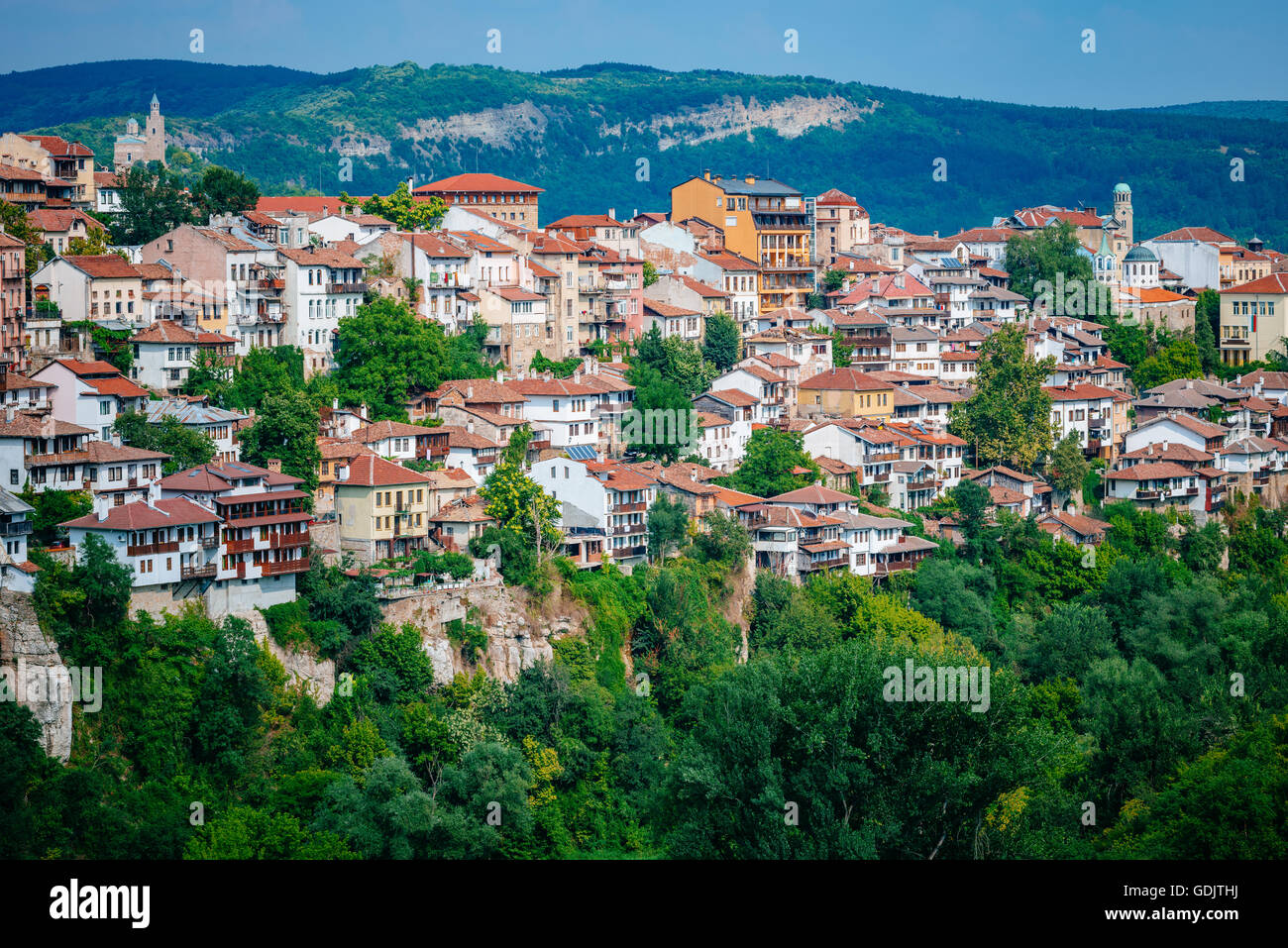View of Veliko Tarnovo, a city in north central Bulgaria Stock Photo