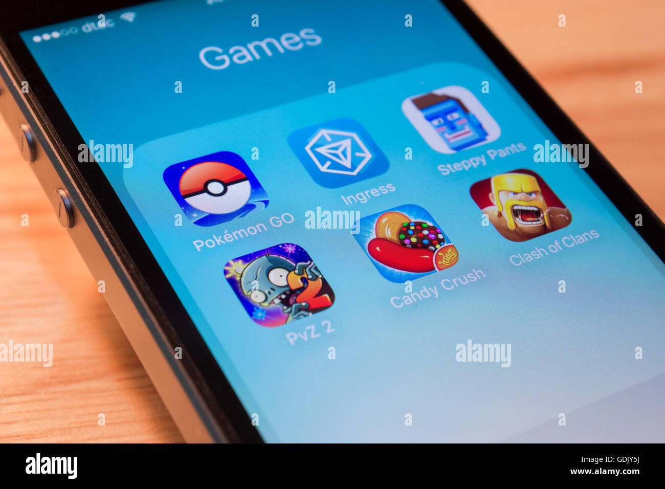 Bangkok Thailand July 17 16 Iphone5s Showing Its Screen With Pokemon Go Ingress And Other Popular Game Applications Stock Photo Alamy
