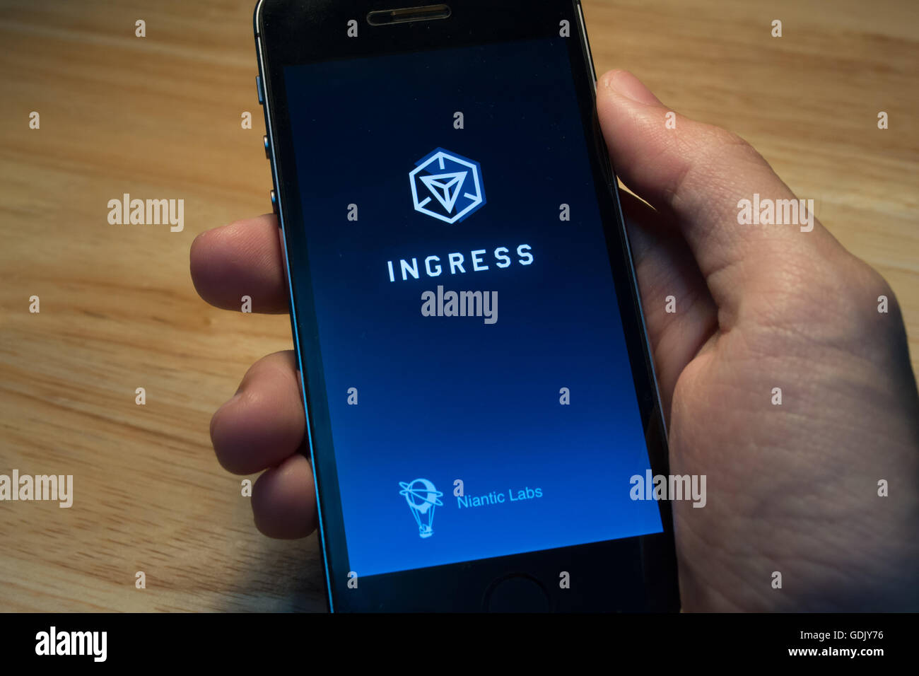 Bangkok, Thailand - July 17, 2016 : Ingress is a game which was developed by Niantic Labs before the coming of Pokemon Go. Stock Photo