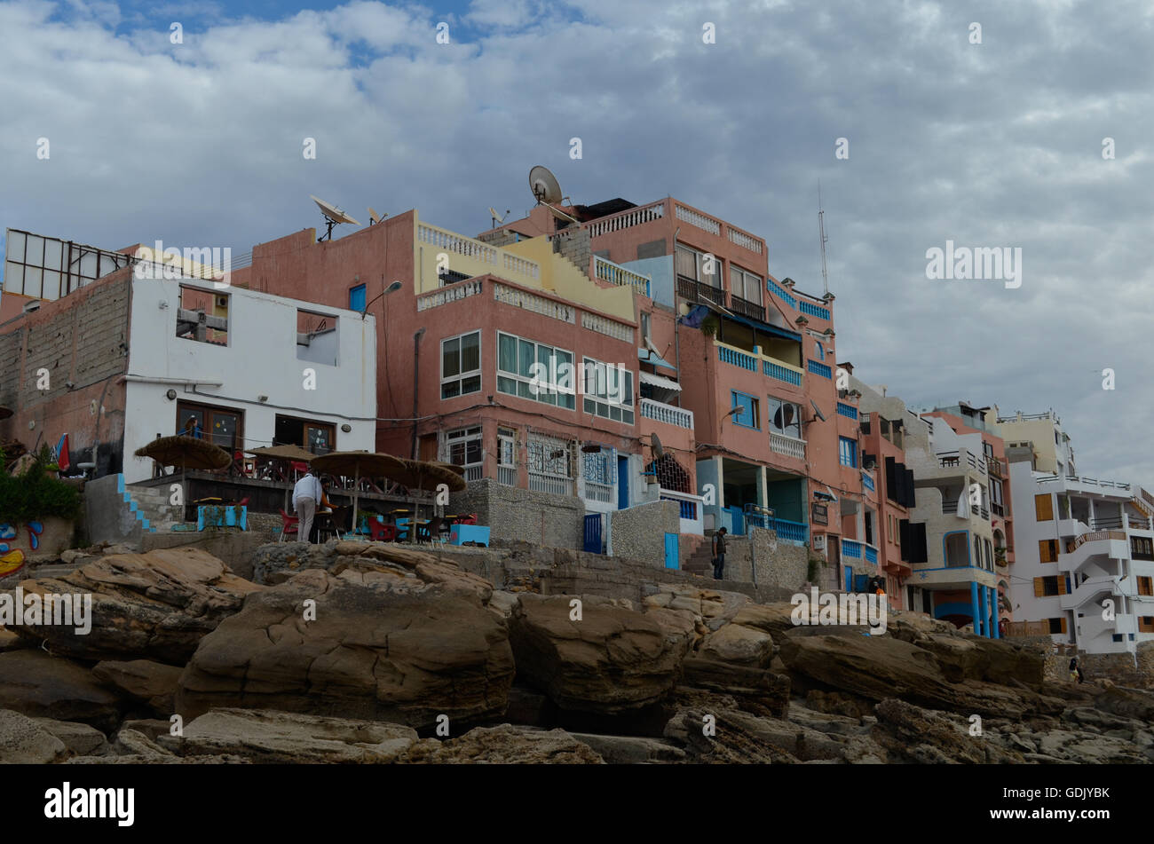 Rental houses and apartments on the beach in the coastal village of