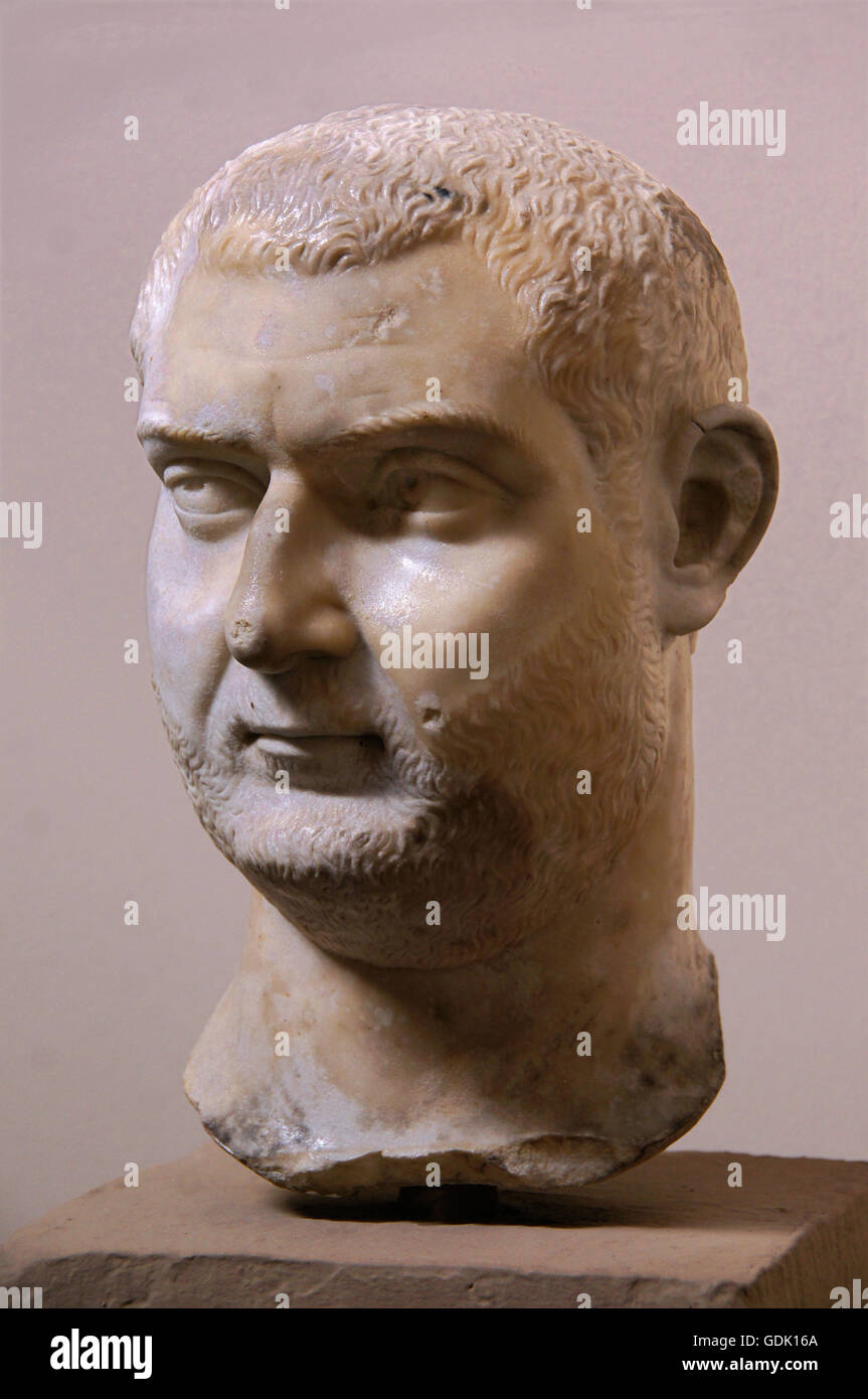 Emperor Balbinus, Archeological Museum of Ephesus at Selcuk, Turkey, Balbinus, was Roman Emperor with Pupienus for three months in 238, the Year of the Six Emperors. Stock Photo