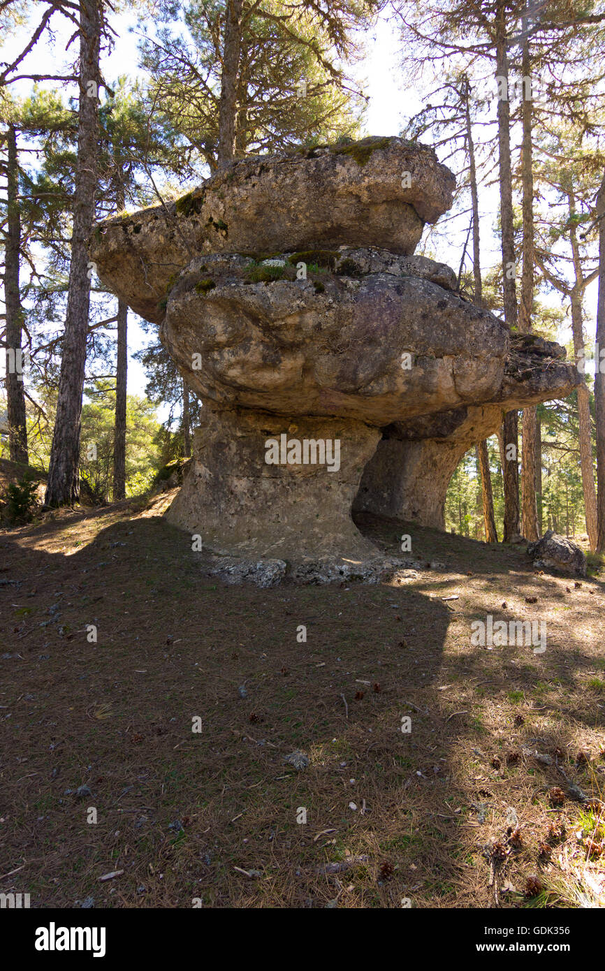 Rocks with capricious forms in the enchanted city of Cuenca, Spain ...