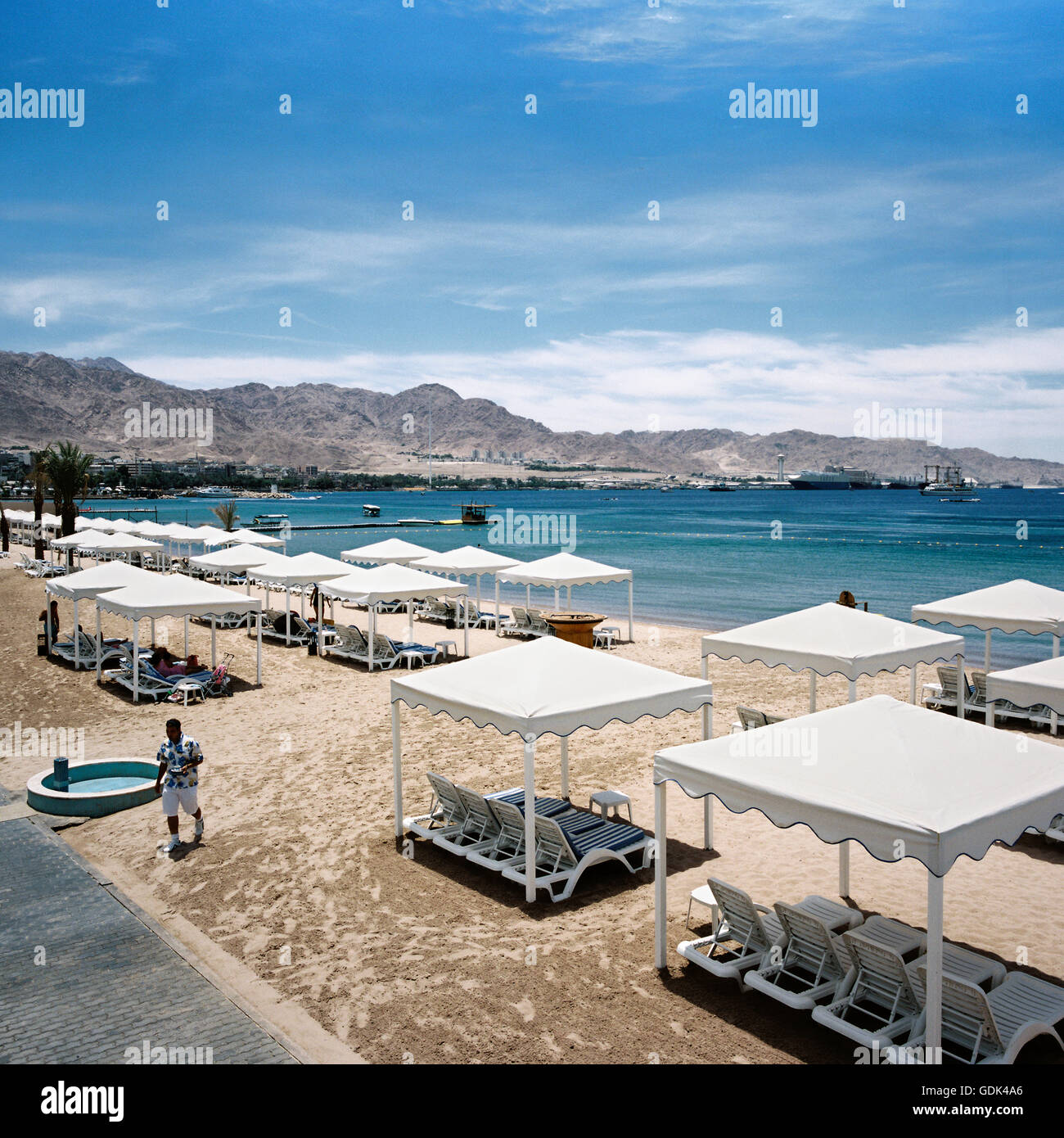 Private beach at the Intercontinental Hotel. Aqaba, Jordan Stock Photo -  Alamy