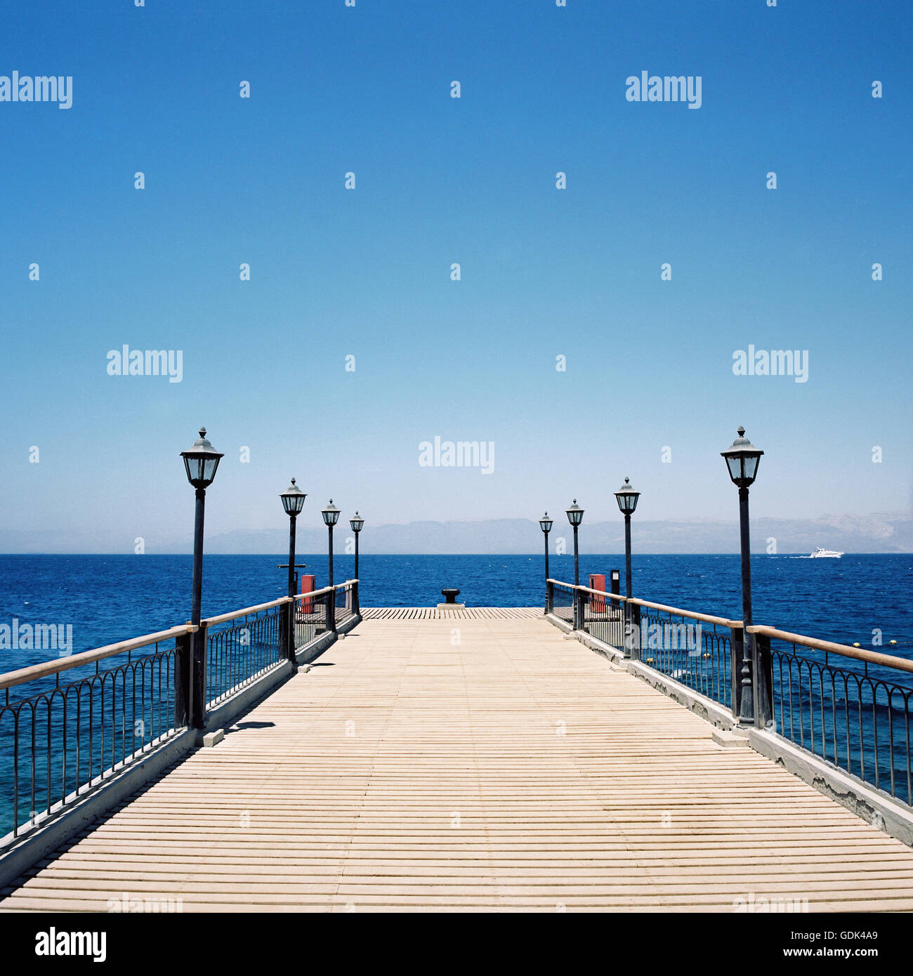 Pier on the private beach of Tala Bay. Aqaba, Jordan Stock Photo Alamy