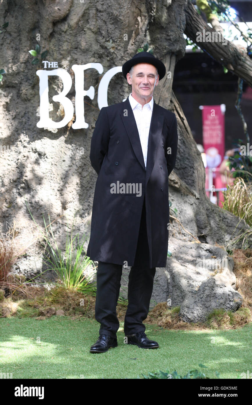 Mark Rylance attends the UK Premiere of The BFG at Odeon Leicester Square in London  - Jul, Stock Photo
