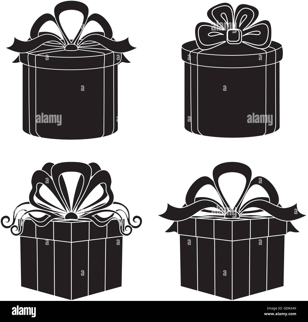 Gift box, silhouette, set Stock Vector Image & Art Alamy