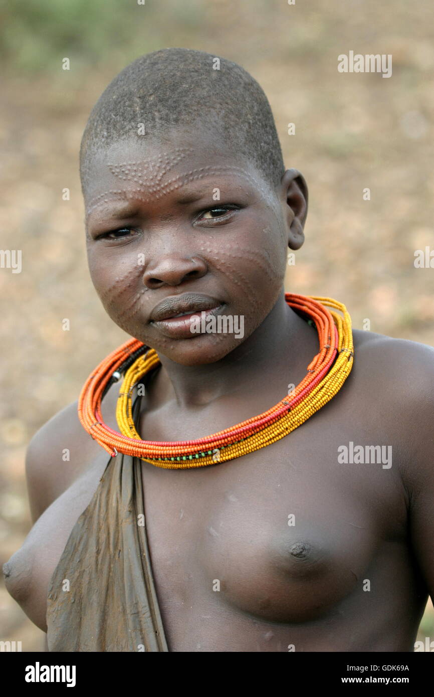 Toposa girl, South Sudan Stock Photo