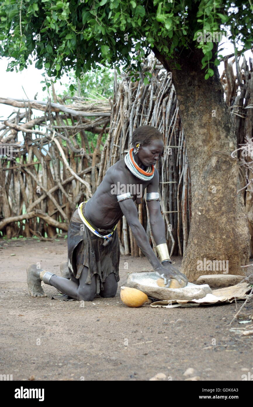 Toposa woman, South Sudan Stock Photo
