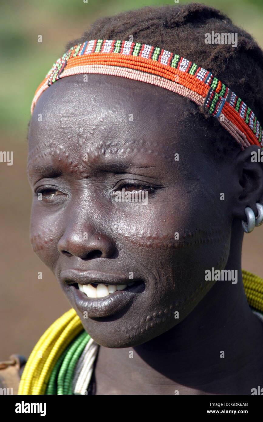 Toposa woman, South Sudan Stock Photo