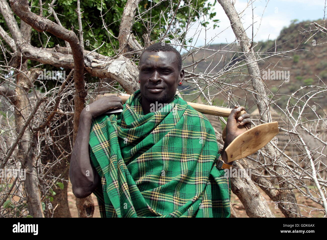 Toposa man, South Sudan Stock Photo