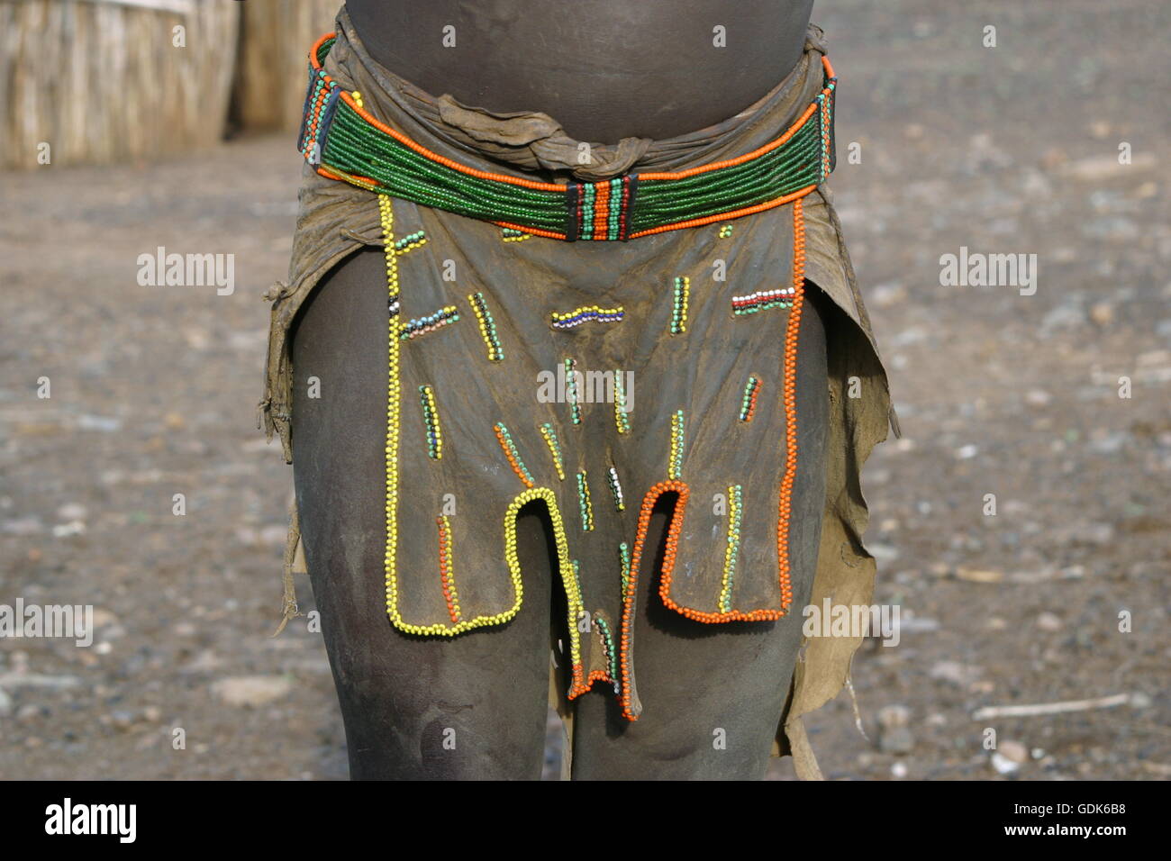 Leather loincloth, Sudan Stock Photo