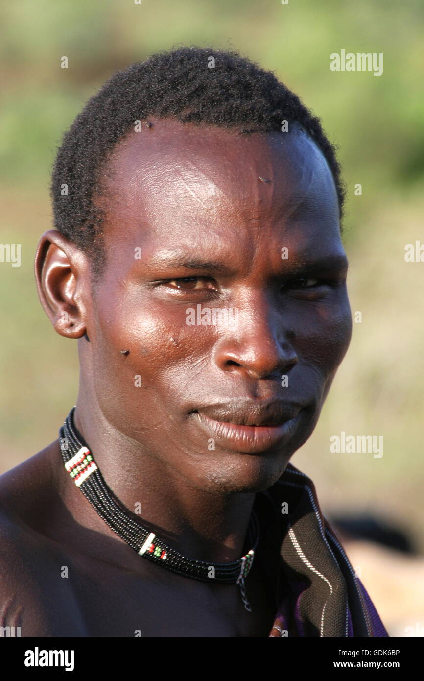 Toposa man, Sudan Stock Photo