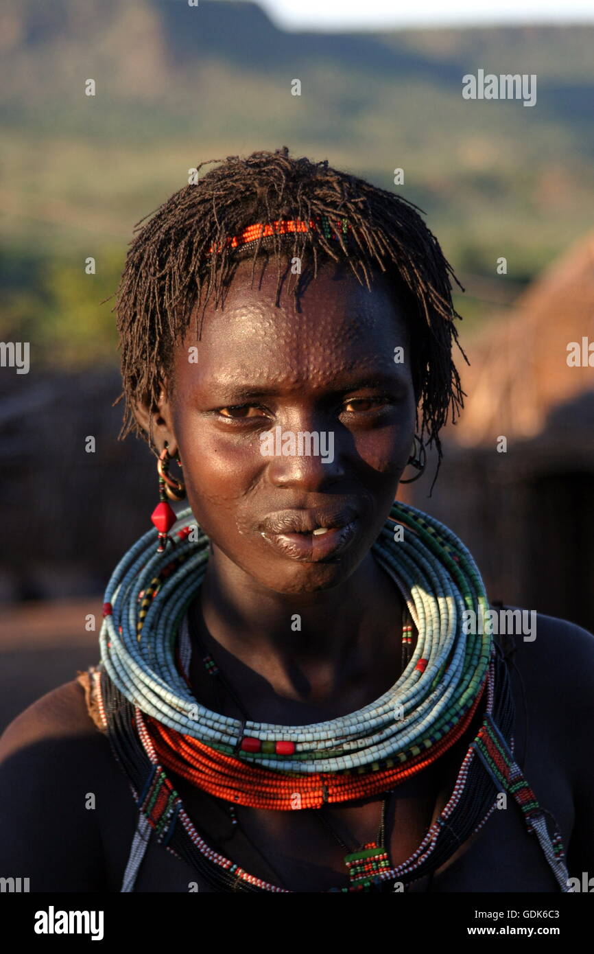 Toposa woman, Sudan Stock Photo