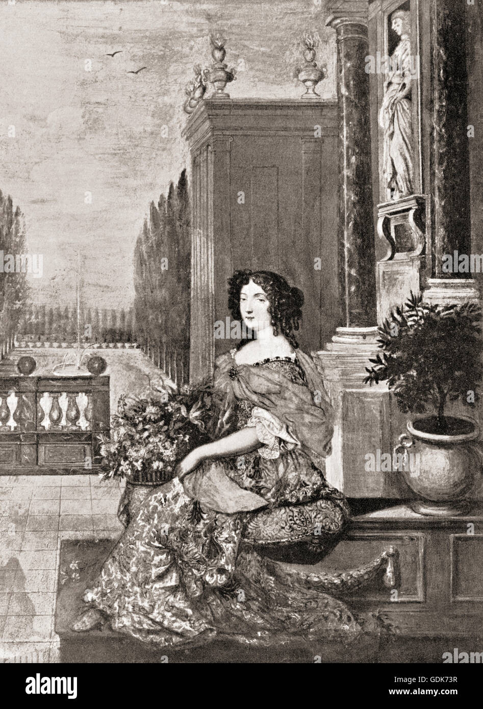 Françoise Athénaïs de Rochechouart de Mortemart, Marquise of Montespan, 1640 – 1707, aka Madame de Montespan.  Official mistress of King Louis XIV of France.  After the painting by Chatillon. Stock Photo
