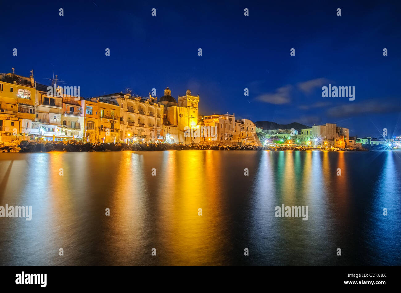 Ischia town at night. Italy Stock Photo - Alamy