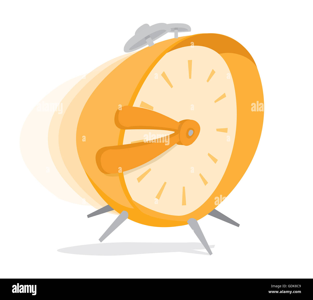 Cartoon illustration running alarm clock hires stock photography and