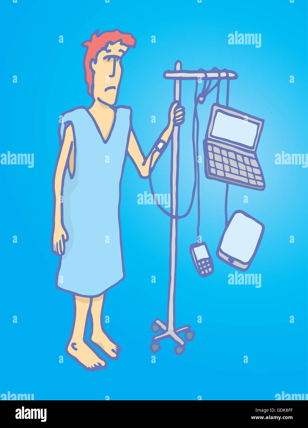 Computer Addict Cartoon