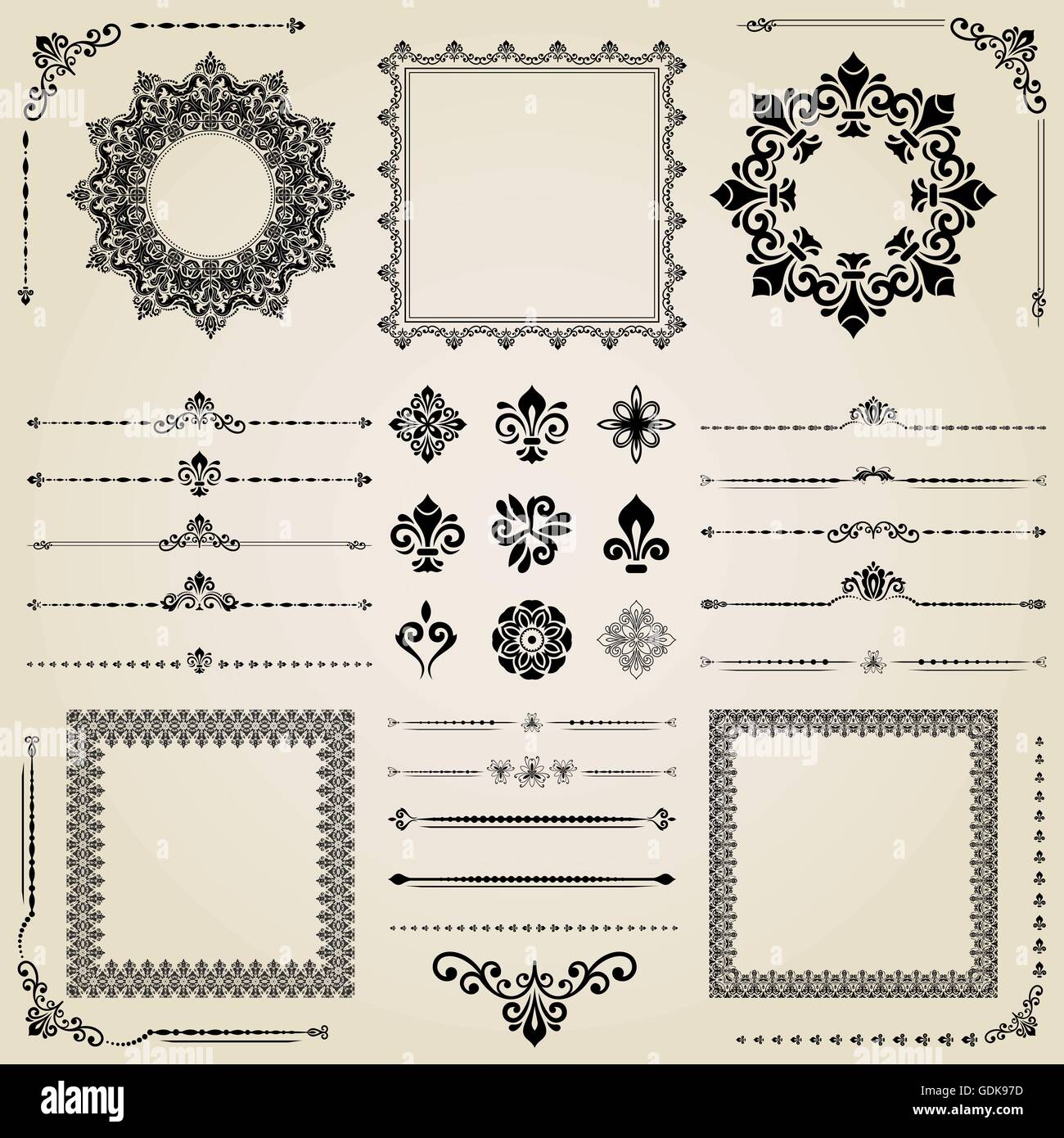 Vintage Set of Elements Stock Vector Image & Art - Alamy